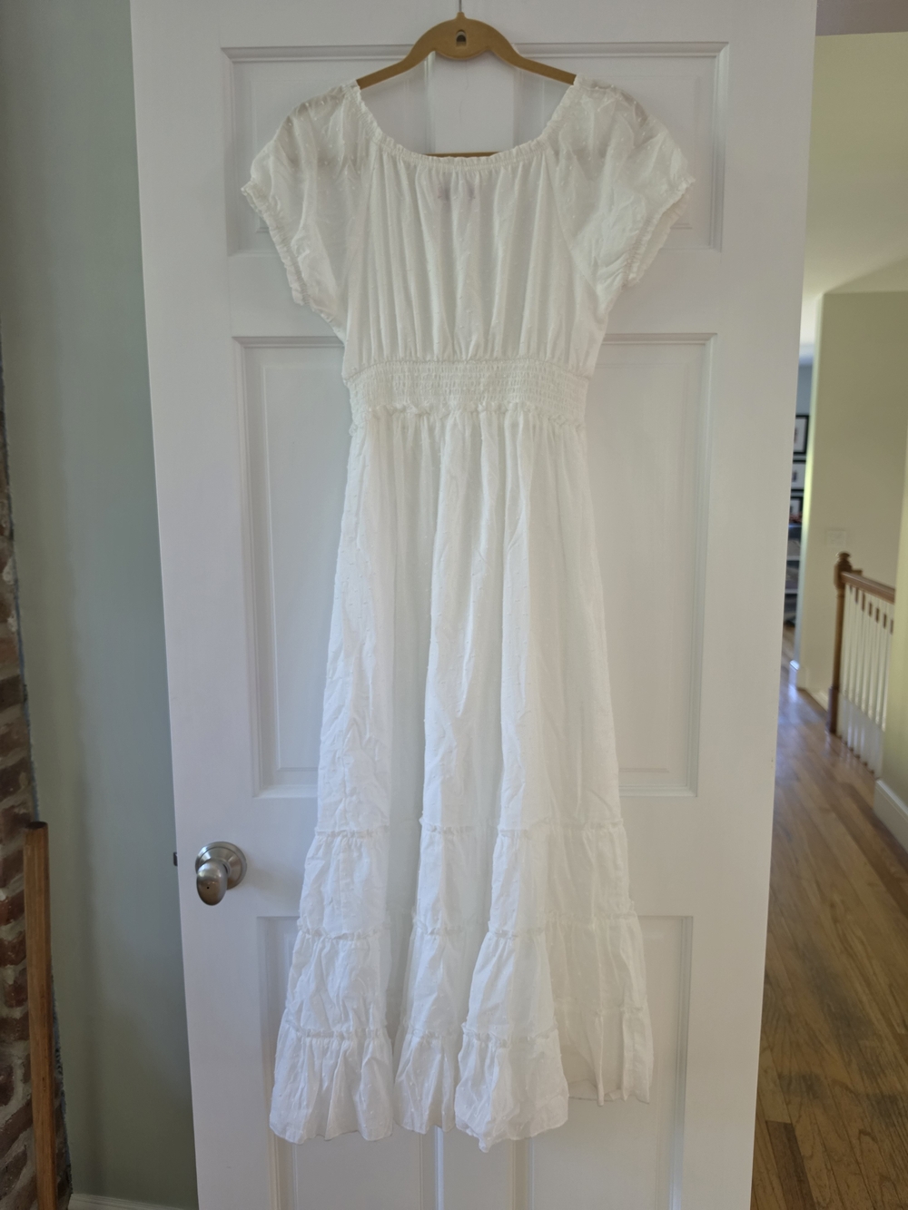 Betsey Johnson White Cotton Ruffled Maxi Dress - Picture 2 of 8